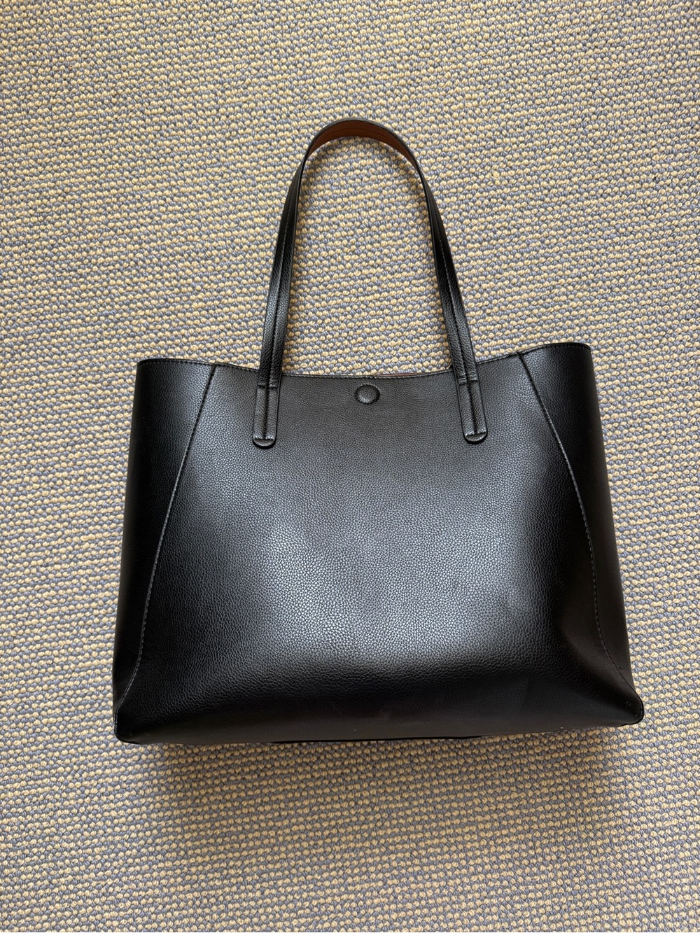 Black Women's Leather Tote Bag - Classic Everyday Carry